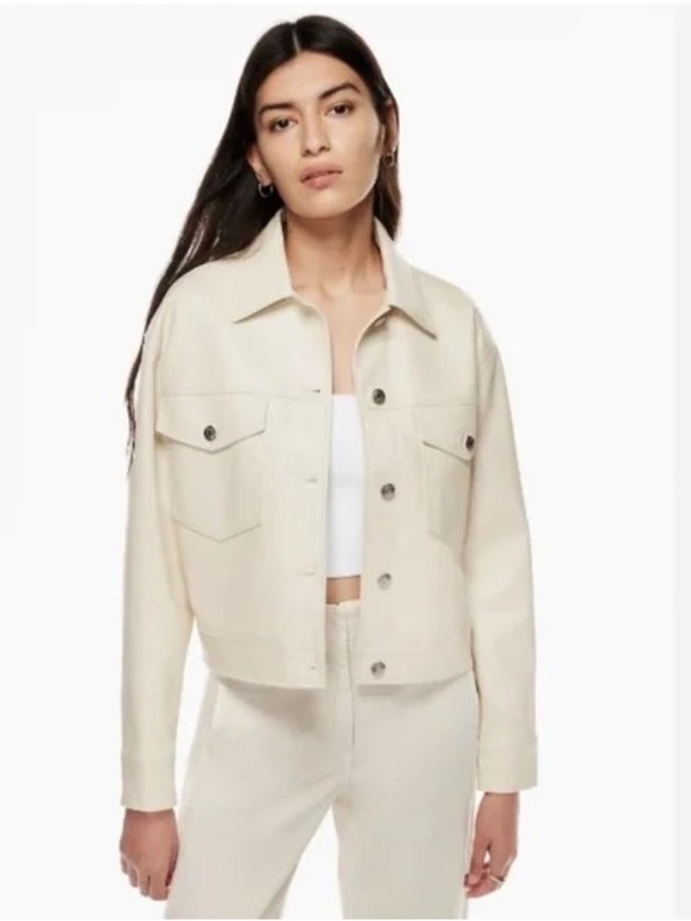 Wilfred Cream Vegan Leather Utility Jacket